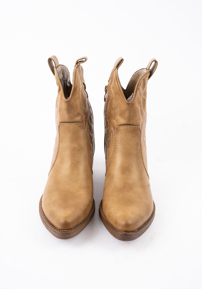 Γυναικείο Μποτάκι Χακι Δερματίνη κωδ:301-A31-PU