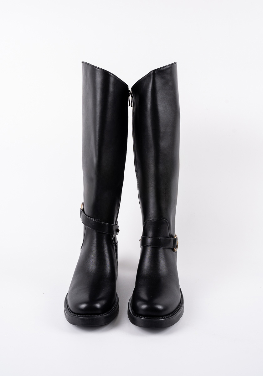 Γυναικεία Μποτα Μαυρη Δερματινη κωδ:K28