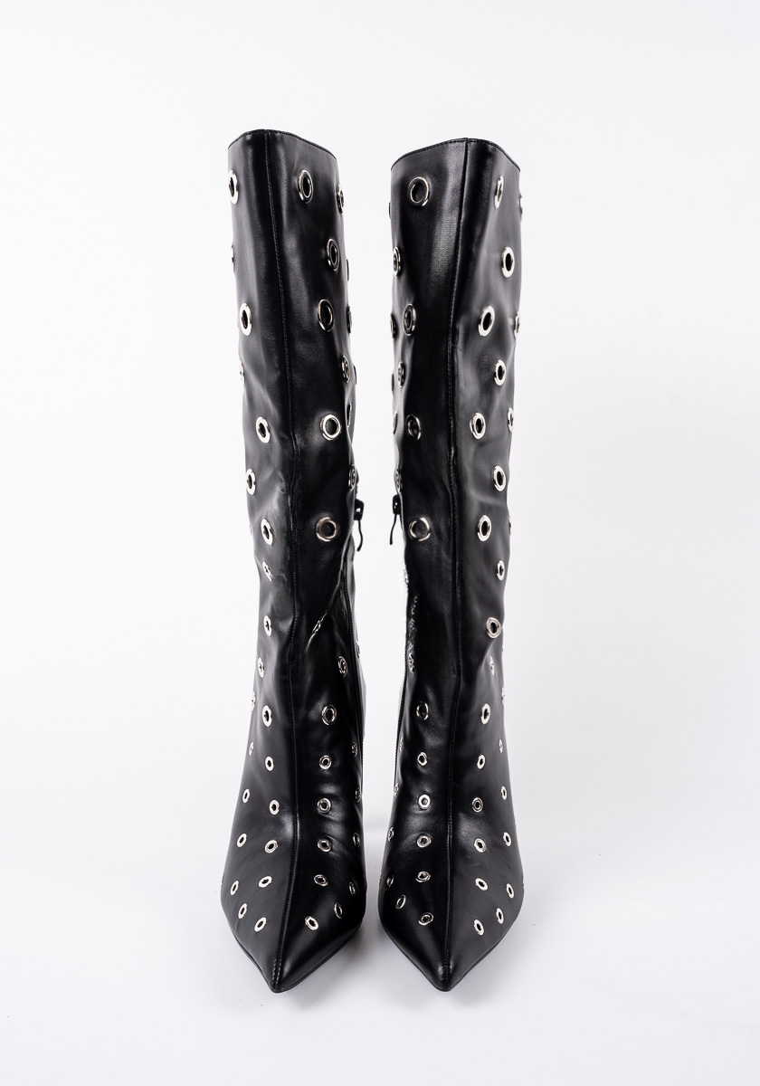 Γυναικεία Μποτα Μαυρη Δερματινη κωδ:CW110