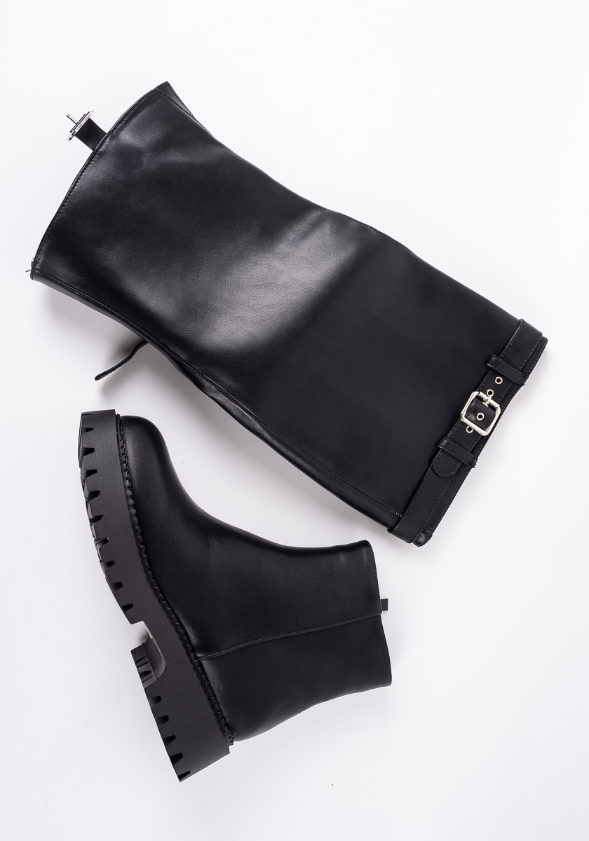 Γυναικεία Μποτα Μαυρη Δερματινη κωδ:9721