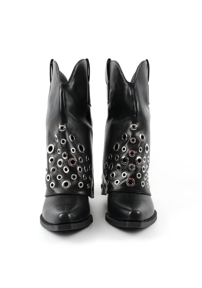 Γυναικείο Μποτάκι με τακούνι Μαυρο Δερματίνη κωδ:2P9C-X2681-12