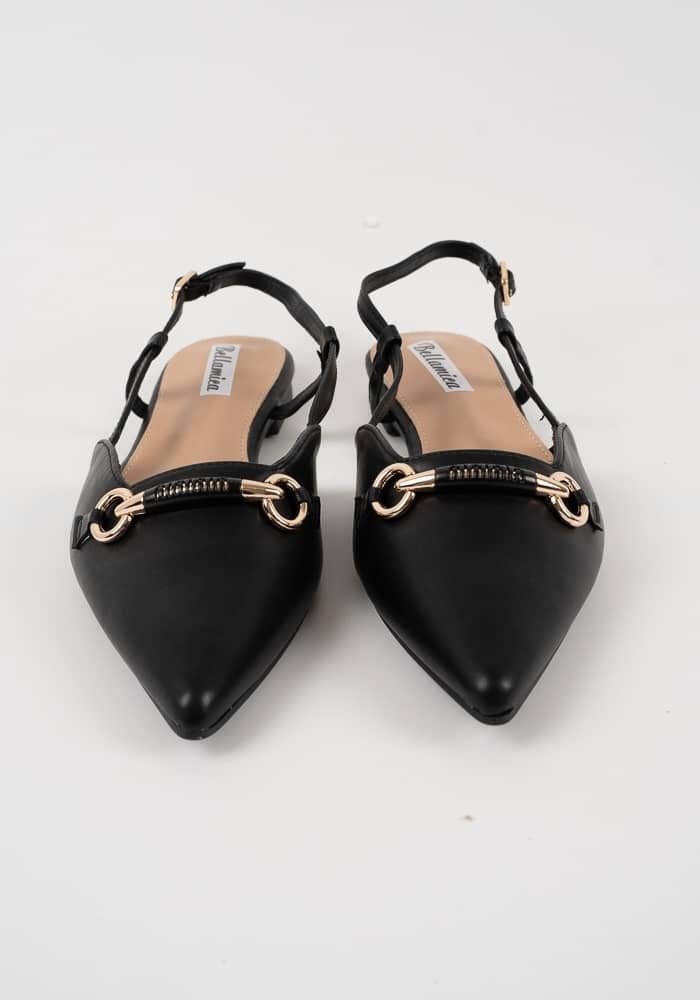 Γυναικεία Μπαλαρίνα Μαύρη Δερματίνη κωδ:J0206