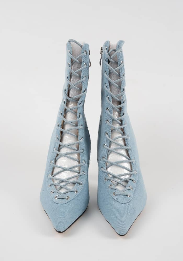 Γυναικείο Μποτακι Μπλε Suede κωδ:K091