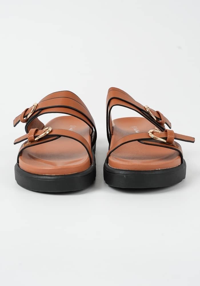Γυναικειο Flatform Καμελ Δερματινη κωδ:ZX6095