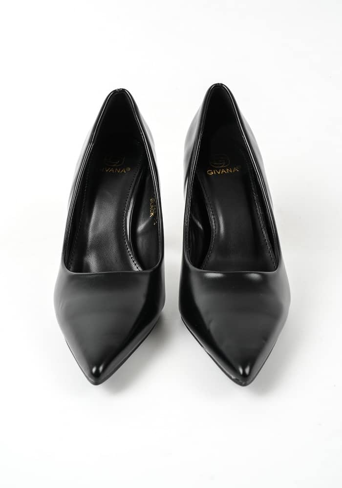 Γυναικεία Γόβα Μαυρη Δερματινη κωδ:SQC-229