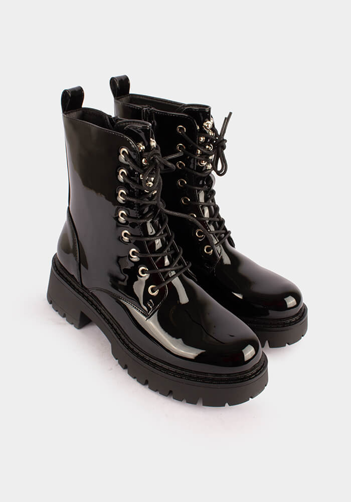 Γυναικείο Μποτάκι Μαύρο Δερματίνη κωδ:YT017