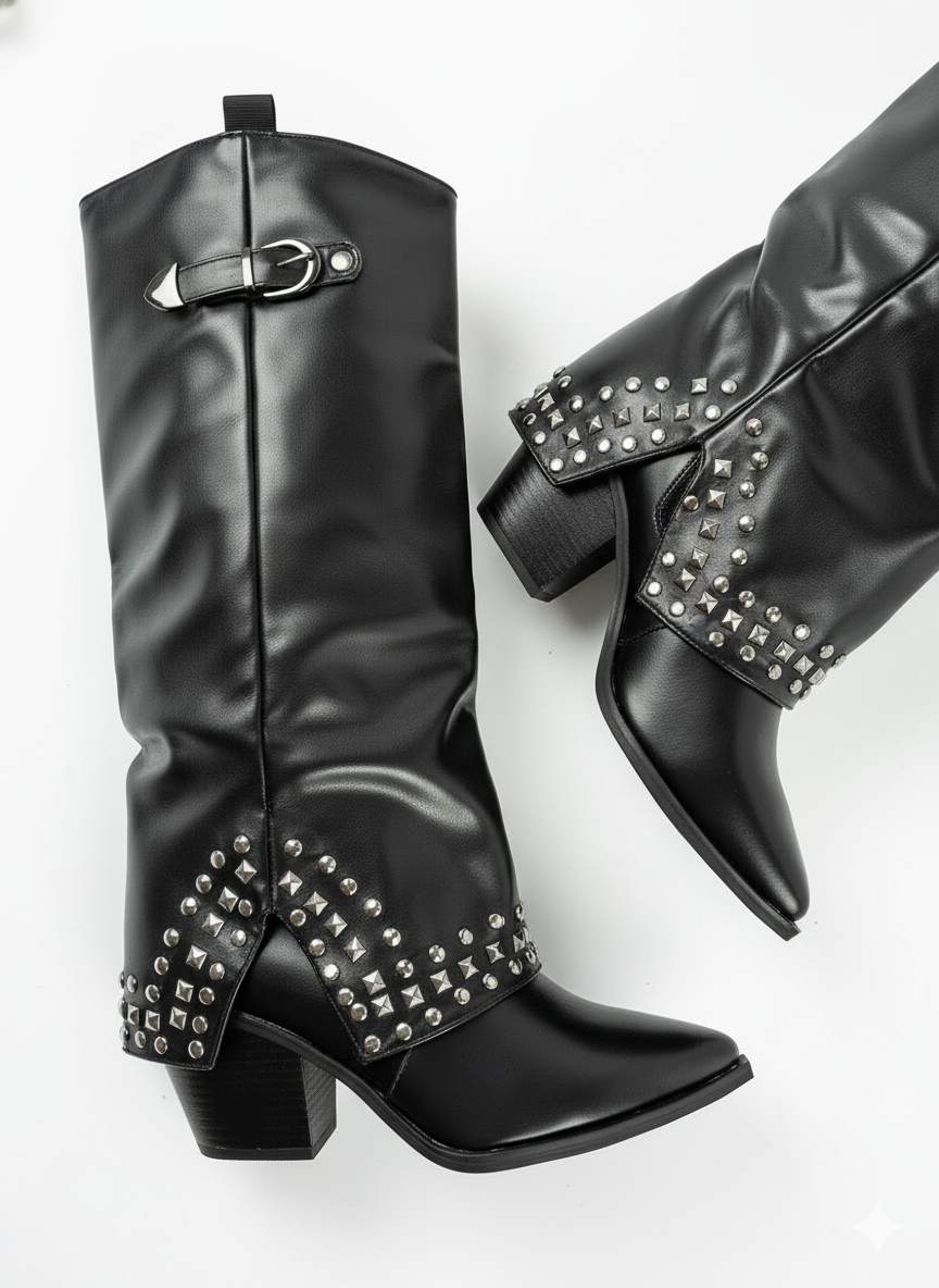 Γυναικεία Μποτα Μαυρη Δερματινη κωδ:D8261