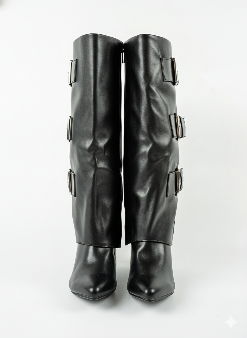 Γυναικεία Μποτα Μαυρη Δερματινη κωδ:D8362