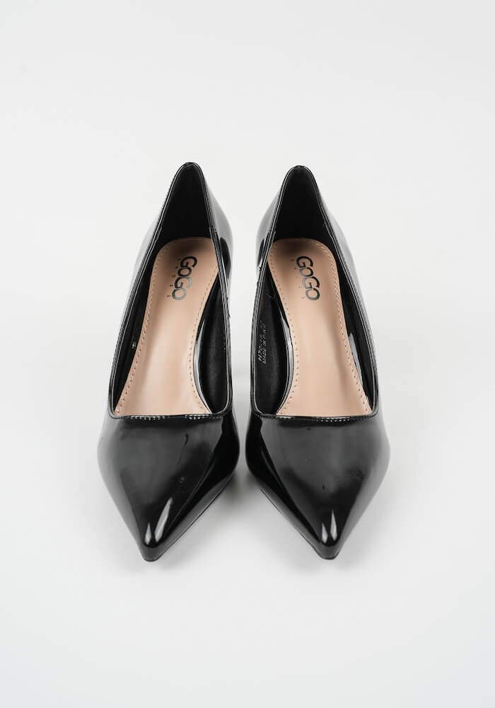 Γυναικεία Γόβα Μαυρη Δερματινη κωδ:H70-18