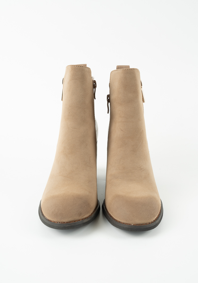 Γυναικείο Μποτάκι με τακούνι Χακι κωδ:M718