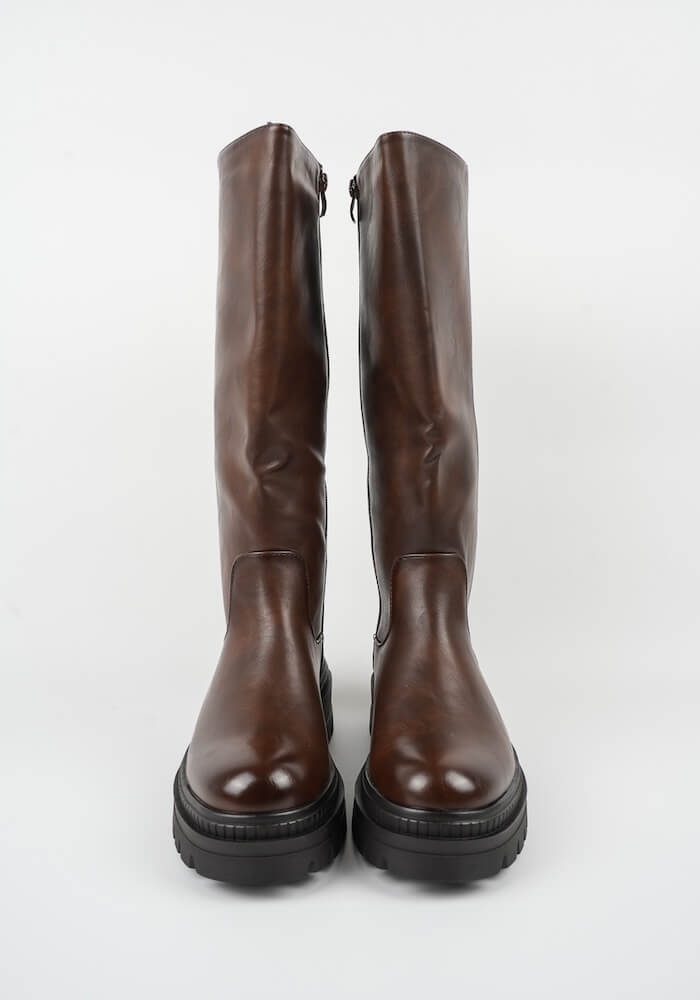 Γυναικεία Μποτα Καφε Δερματινη κωδ:ML396