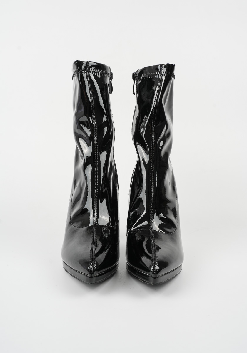 Γυναικείο Μποτάκι με τακούνι Μαυρο Δερματίνη κωδ:MS5403 