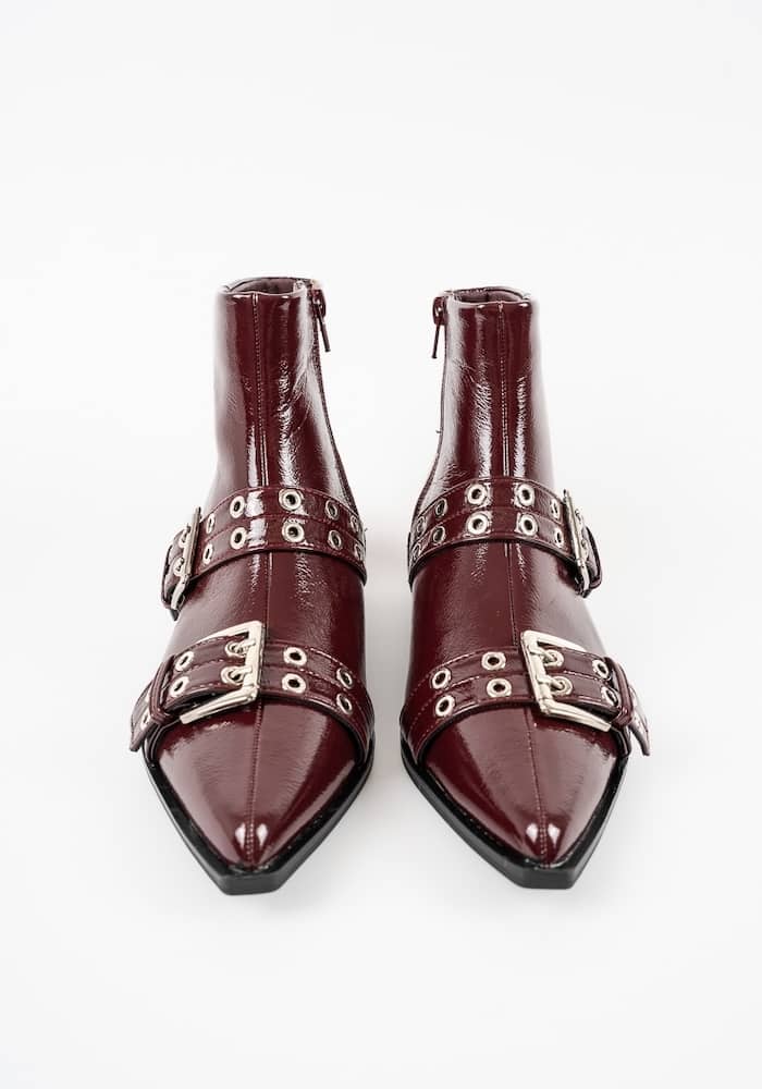 Γυναικείο Μποτάκι Μπορντω Δερματίνη κωδ:VB58329