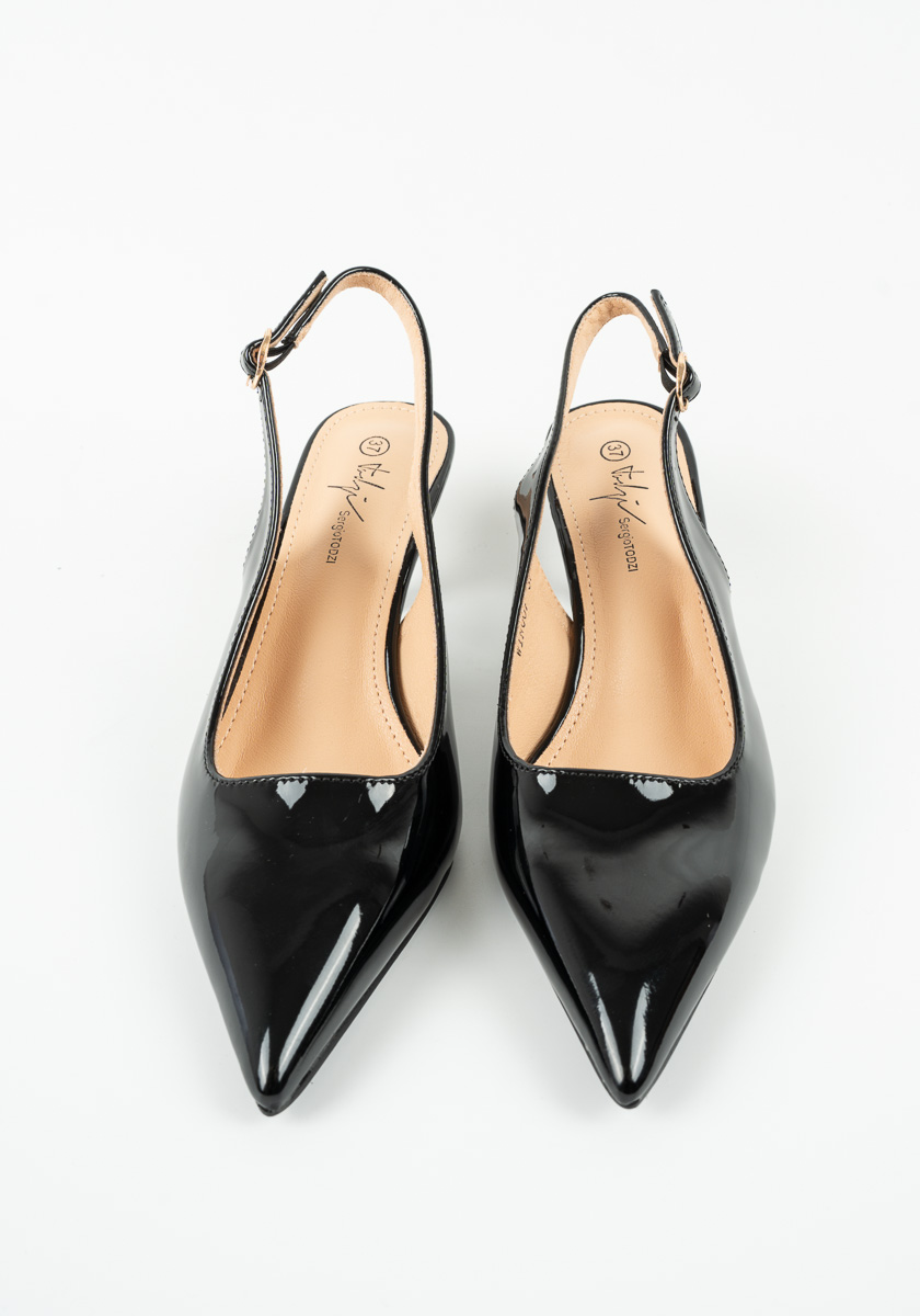 Γυναικεία Γόβα Μαυρη Δερματινη κωδ:WIN007