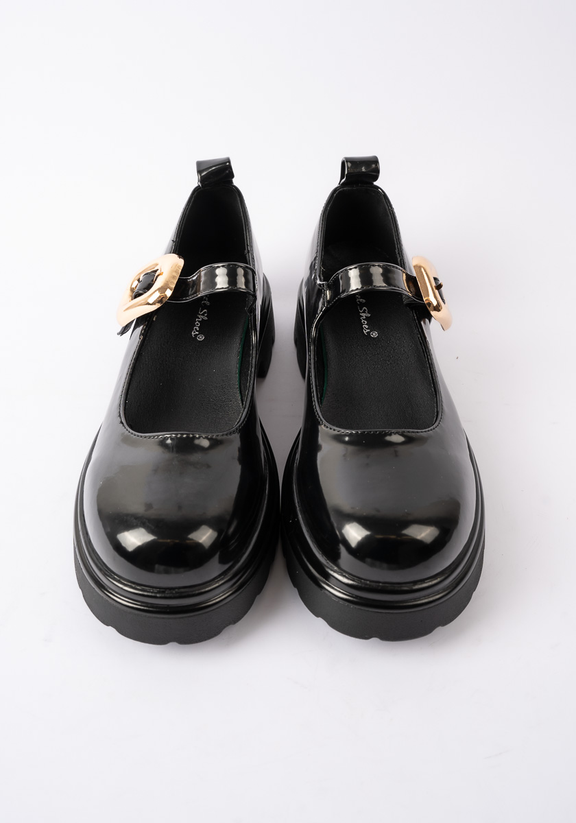 Γυναικεια MARY JANE SHOES Μαυρο δερματίνη κωδικός:YL5001
